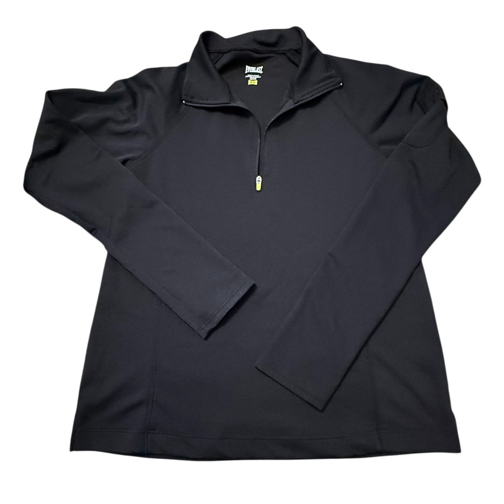 Everlast Womens Quarter Zip Long‎ Sleeve Performance Top Black Size M Sporty Gym